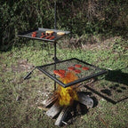 Adjustable & Durable Swivel Grill, CooGrate, & Griddle Plate, Home BBQ, Fun