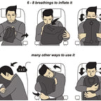 Comfy Inflatable Travel Pillow: Neck &amp; Lumbar Support For Airplane, Car, RV &amp;   - Folds Easily Into Bag!