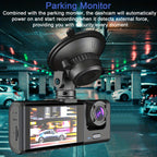 1080P Car Dash Cam 2 Camera Cycle Recording Video Recorder, Front And Inside View Camera, ParMonitor, Reverse Camera, Infrared Night Vision