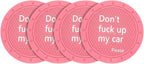 8sanlione Car Cup Coaster, 4Pcs 2.75 Inch Auto Cup Holder Insert Coasters, Non-Slip Waterproof Embedded Drink Mat, Automotive Interior Accessories for Men and Women (D Pink/4PCS)