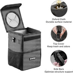 Ryhpez Car Trash Can with Lid - Car Trash Bag Hanging with Storage Pockets Collapsible and Portable Car Garbage Bin