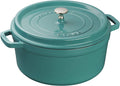 Staub Cast Iron 5.5-qt Round Cocotte - Turquoise, Made in France