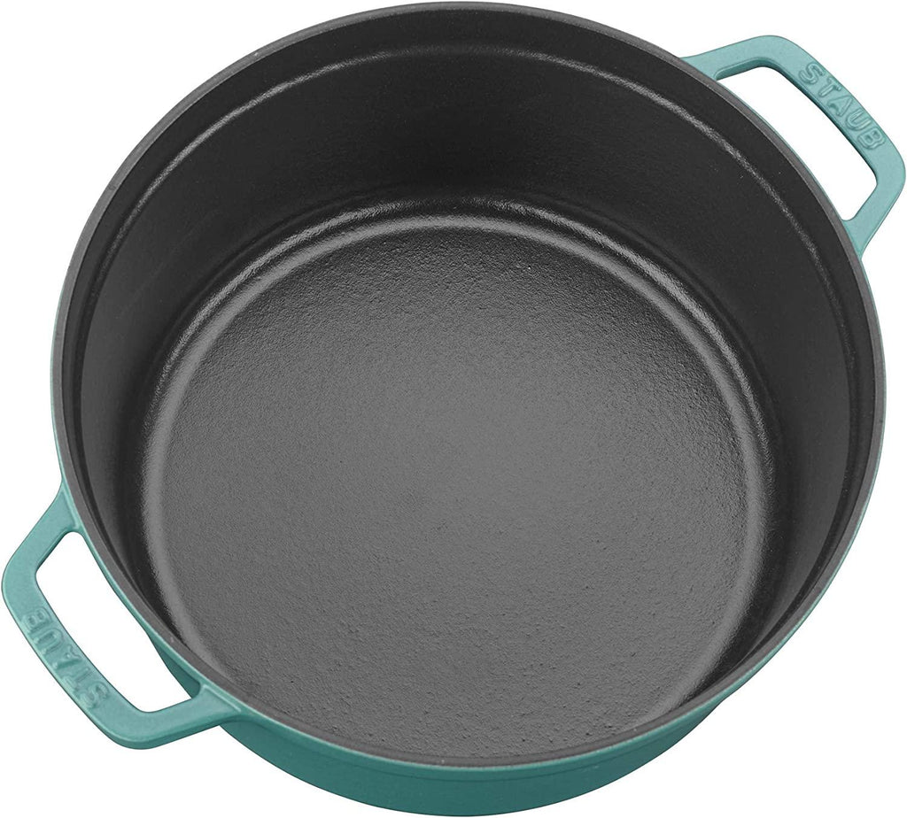 Staub Cast Iron 5.5-qt Round Cocotte - Turquoise, Made in France