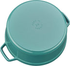 Staub Cast Iron 5.5-qt Round Cocotte - Turquoise, Made in France