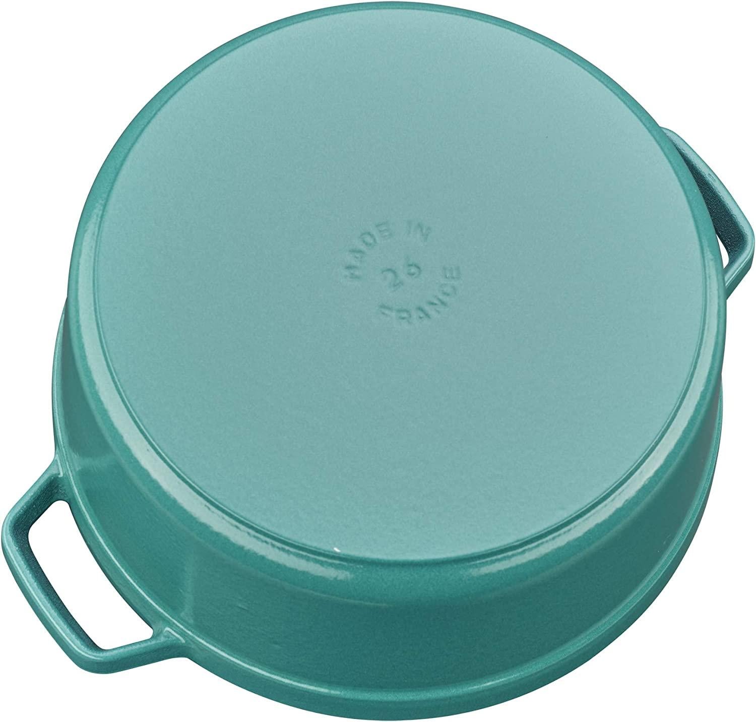 Staub Cast Iron 5.5-qt Round Cocotte - Turquoise, Made in France