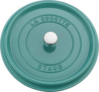 Staub Cast Iron 5.5-qt Round Cocotte - Turquoise, Made in France