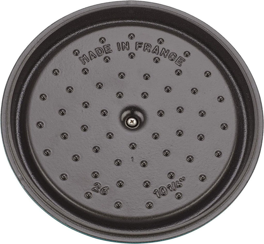 Staub Cast Iron 5.5-qt Round Cocotte - Turquoise, Made in France