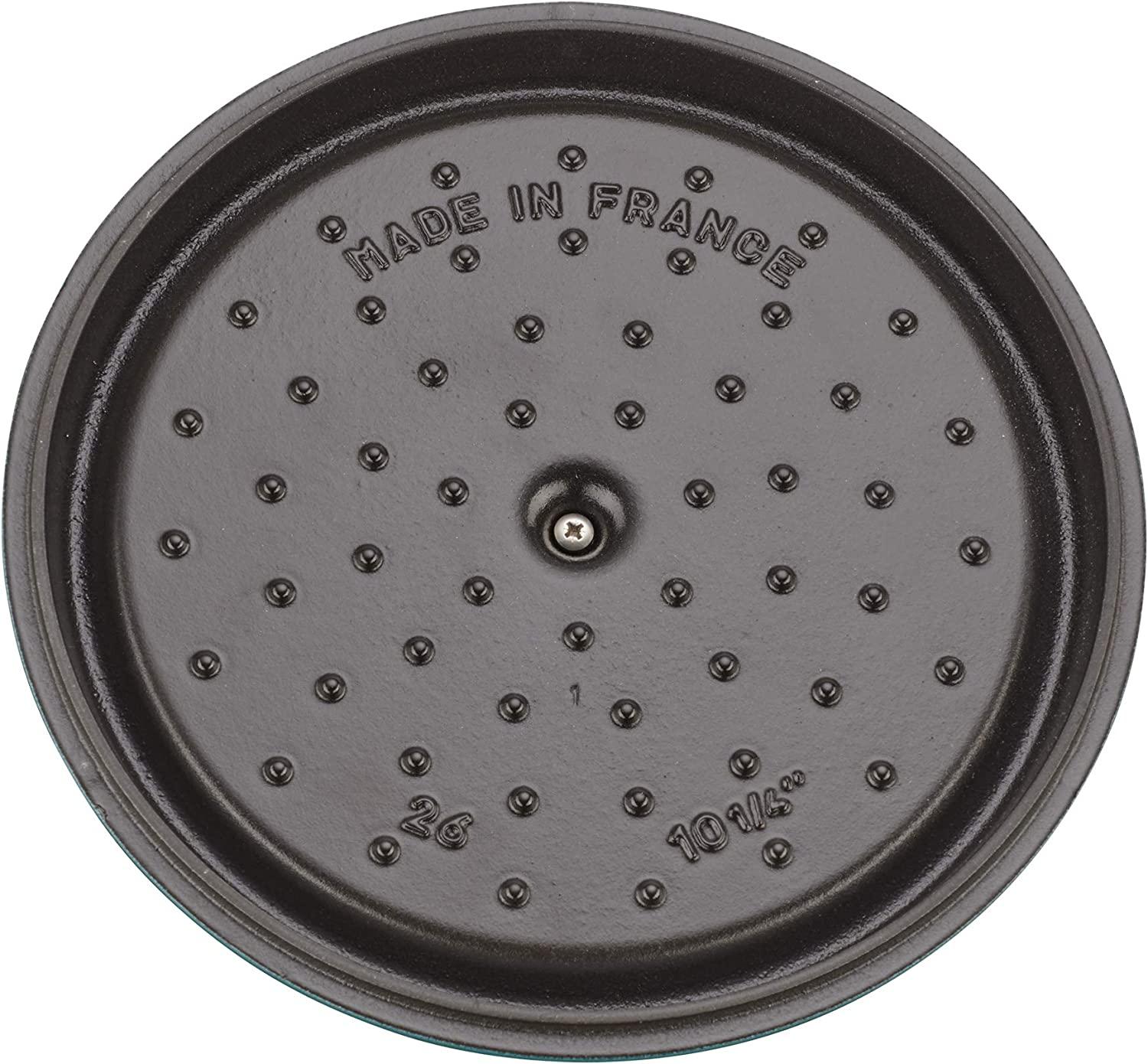 Staub Cast Iron 5.5-qt Round Cocotte - Turquoise, Made in France
