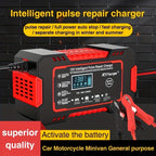 Car Battery Charger, 12V 4Ah-100Ah Smart Battery Trickle Charger Automotive Battery Maintainer Desulfator With Temperature Compensation