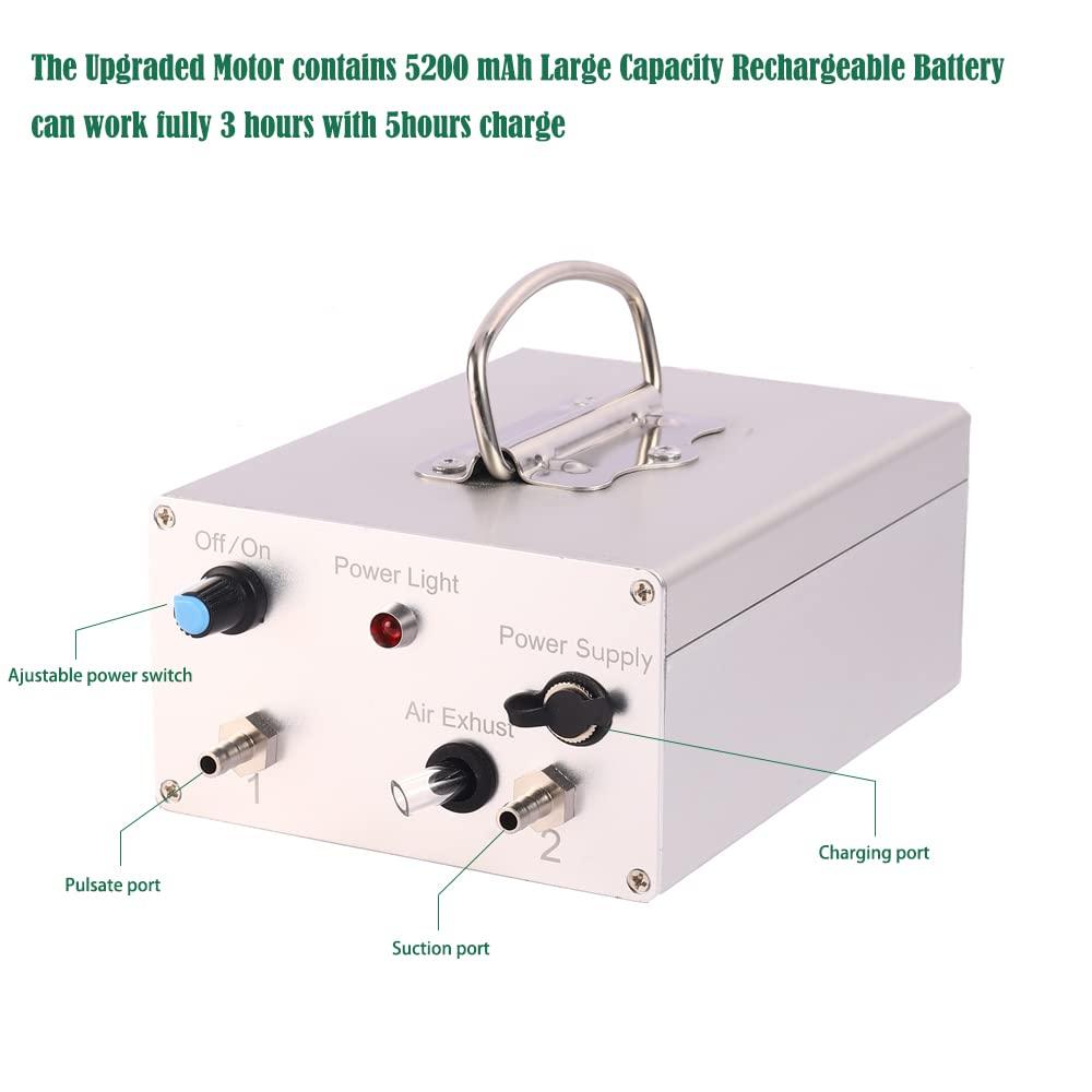 3L Goat MilMachine,Rechargeable Battery Milker Powered Pulsation Vacuum Pump with 2 Teat Cups, Steel Buckets for Goats(5200mAh Battery)