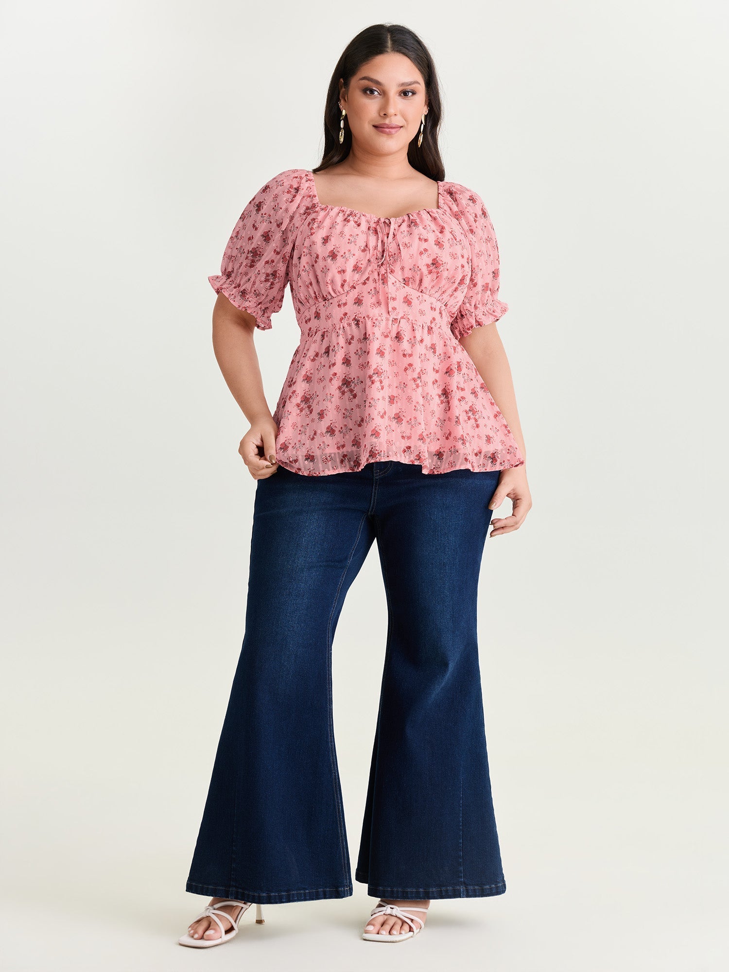 Floral Romance Bust-Friendly Shirred Blouse