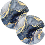 Nipichsha Car Cup Holder Coasters, Car Coasters for Cup Holders, 2 Pack Anti Slip Insert Coasters, Rubber Car Cup Mat with A Finger Notch, Cute Car Interior Accessories for Women Men(Dark Grey Marble)