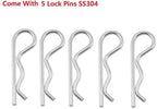 GRILLJOB 5PC Cast  Steel 304 BBQ Grill Burners & 5 Lock Pins Upgraded B