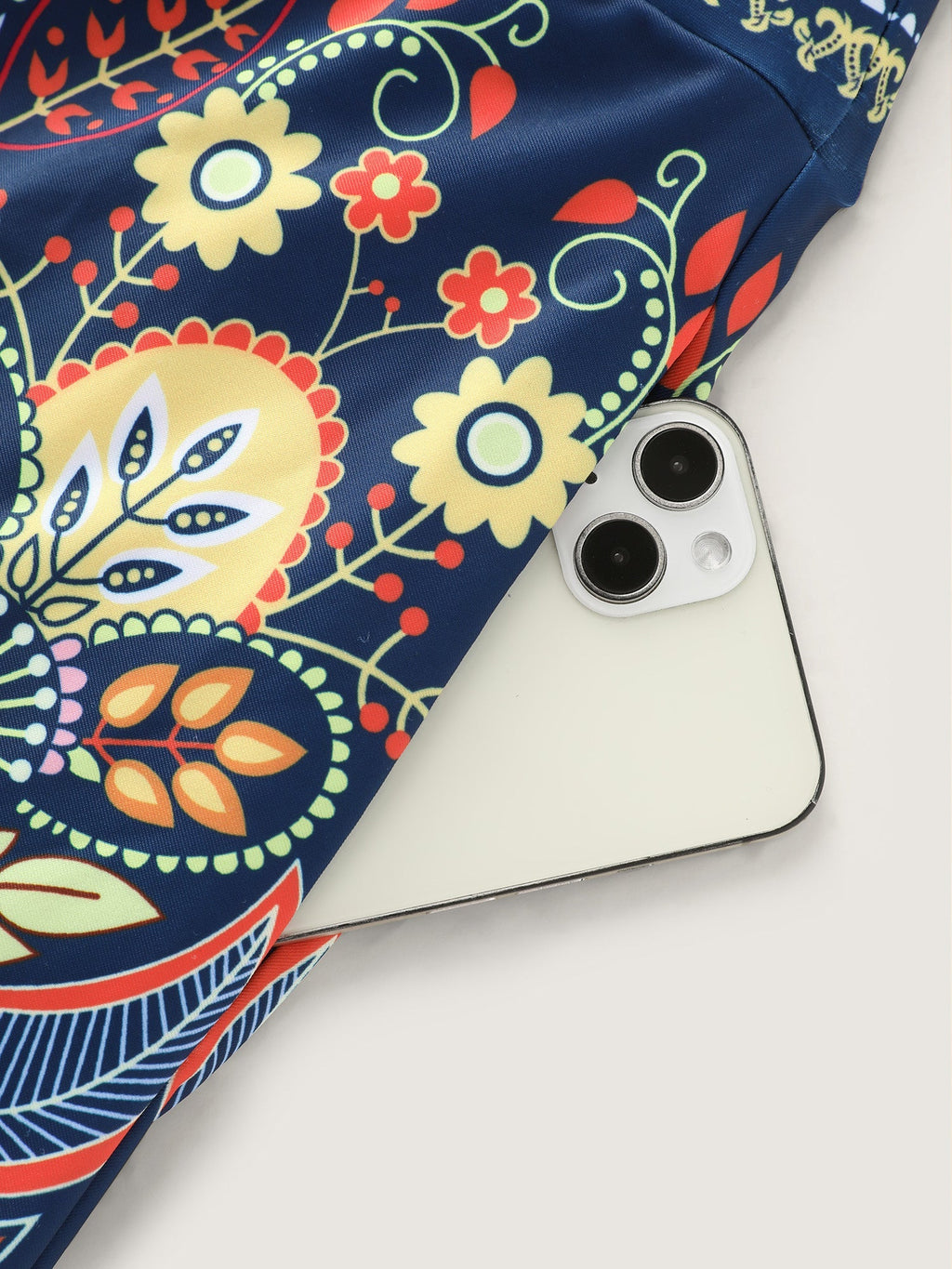 Tropical Floral Print Pockets Swim Dress