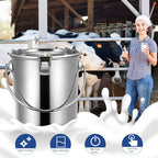 7/14L Cow MilMachine Rechargeable Use Electric Vacuum Pulsation Suction Pump Milker Machine Suitable for Farms Or Daily Family Portable with Brush Milk Lining (7L)