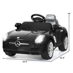 Goplus mercedes benz sls r/c mp3 kids ride on car electric battery toy Black