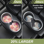 Nipichsha Car Cup Holder Coasters, 2 Pack Anti Slip Insert Coasters, Rubber Car Cup Mat with A Finger Notch, Cute Car Interior Accessories for Women Men(Gold Pink Marble)