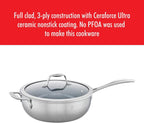 ZWILLING Spirit Ceramic Nonstick Perfect Pan, 4.6-qt, Stainless Steel