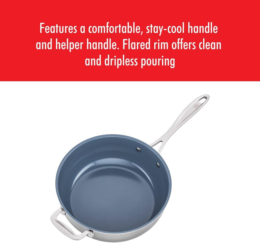 ZWILLING Spirit Ceramic Nonstick Perfect Pan, 4.6-qt, Stainless Steel