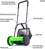SuoANI Manual Reel Mower Adjustable Push Lawn Mower w/Removable Grass Catcher Battery-Powered Lawnmower with Grass Catcher Bag Height Adjustment