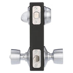 Satin Chrome Single Cylinder Deadbolt with Bell Entry Door Knob Combo Pack
