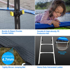 Trampoline 10 FT with Safe Enclosure Net, Kids Trampoline for Play &amp; Exercise Indoor or Outdoor, 661 LB Capacity for 3-4 Kids, Waterproof Jump Mat, Backyard Trampoline Ladder for Adults Jump Sports