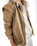 patchwork casual loose corduroy cardigans