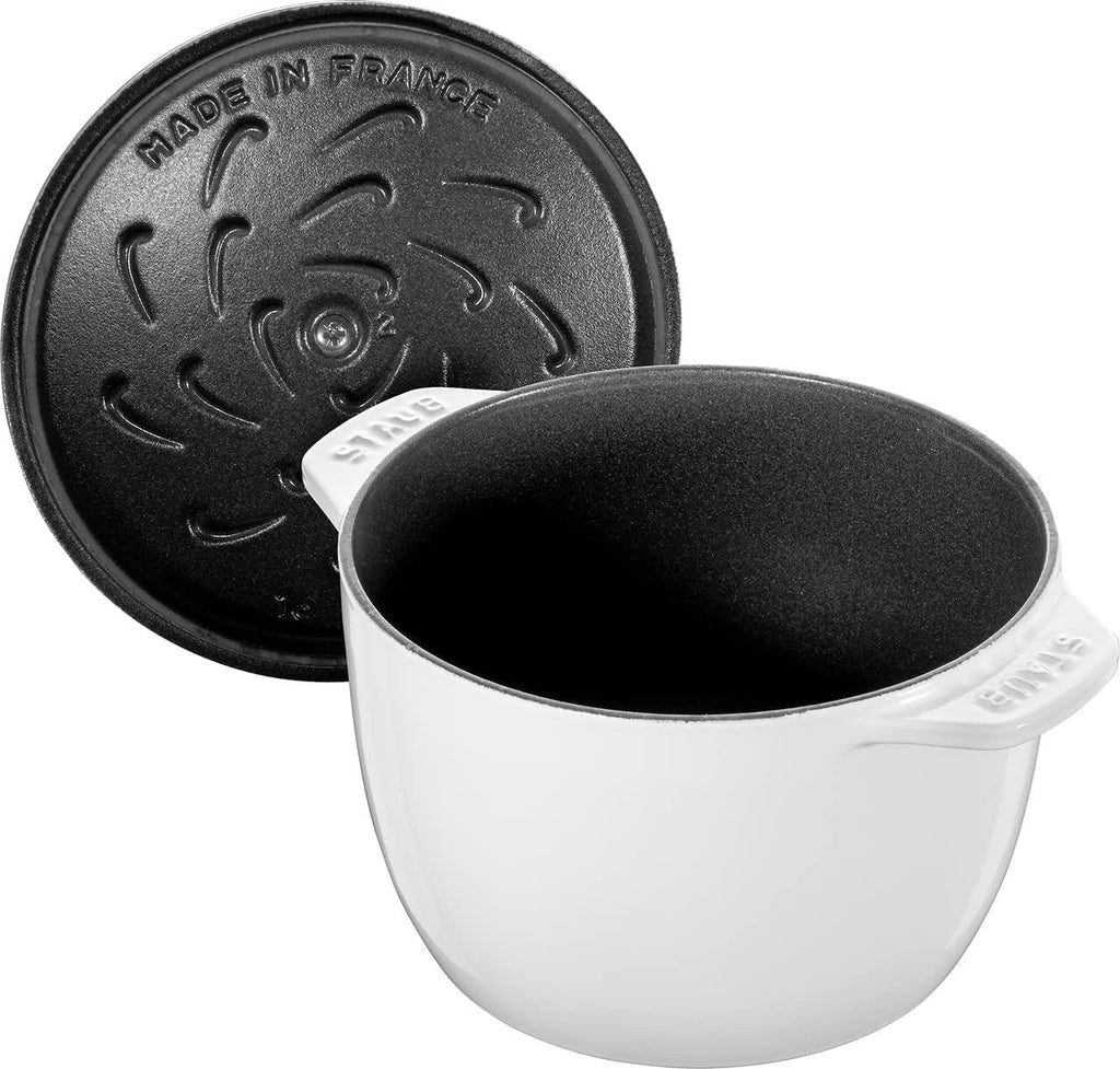 Staub Cast Iron 1.5-qt Petite French Oven - Matte White, Made in France