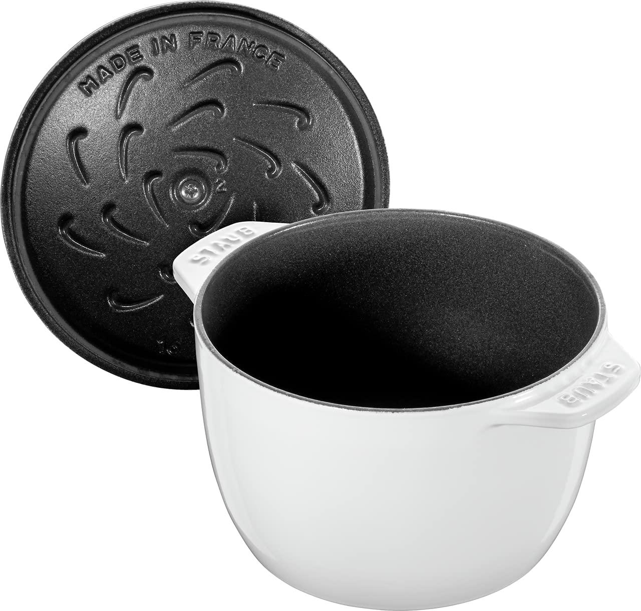 Staub Cast Iron 1.5-qt Petite French Oven - Matte White, Made in France
