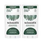 Schmidt's Aluminum Free Natural Deodorant for Women and Men, Fresh Fir &amp; Spice with 24 Hour Odor Protection, Certified Natural, Cruelty Free, Vegan Deodorant 2.65oz 2-pk