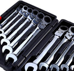 12Pcs/Set Steel Auto Flexible Head Sleeve Combination Tool Ratchet Handle Wrench Spanner Set Of Hardware Car Repair Hand Tools