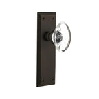 York Plate Double Dummy Oval Clear Crystal Glass Door Knob in Oil-Rubbed Bronze