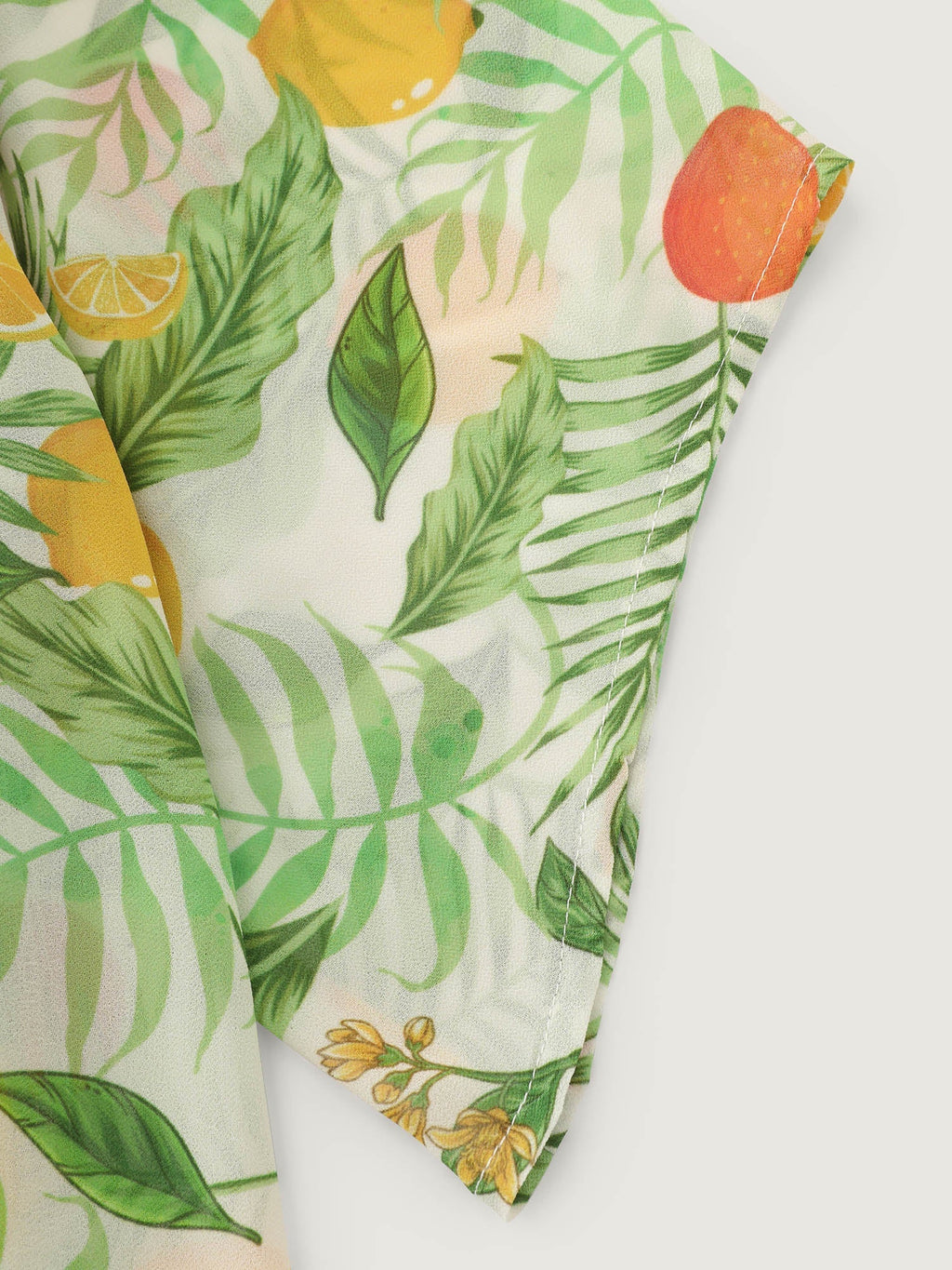 Citrus Print Open-Front Cover-Up