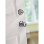 Tylo Satin Chrome Entry Door Knob and Single Cylinder Deadbolt Combo Pack