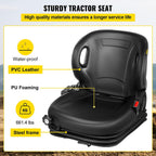Tractor Seat, Suspension Seat with 70° Adjustable Backrest, Forklift Seat Compatible With Toyota Tractors, Forklifts, Suspension Tractor Seat and Forklift Seat with Seat Belt for Replacement