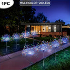 Solar Garden Lights Solar Firework Lights, 8-Mode Lighting Solar Lights Outdoor Waterproof For Garden Patio Walkway Pathway Party Wedding Decorative