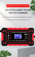 12V/6A Full Automatic Car Battery Charger Pulse Repair Charger For Car Truck Motorcycle Lawn Mower AGM/Gel Lead Acid Battery