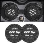 8sanlione 2 Pack Car Cup Holder Coasters, 2.75 Inch Non-Slip PVC Insert Cup Coaster, Anti-Scratch Auto Cup Mats for Women Men, Vehicle Interior Accessories Universal for Car, SUV, Truck (A Black/2PCS)