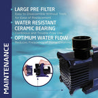 Alpine Corporation 10300 GPH Outdoor Décor Accessory for Fountains, Waterfalls, and Water Circulation