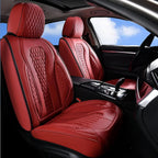 Coverado Universal Leather Seat Covers Front, 2-Pack , Waterproof Luxury Leatherette Car Seat Cushions, Auto Car Driver Seats Protectors Fit for Most Vehicles Red