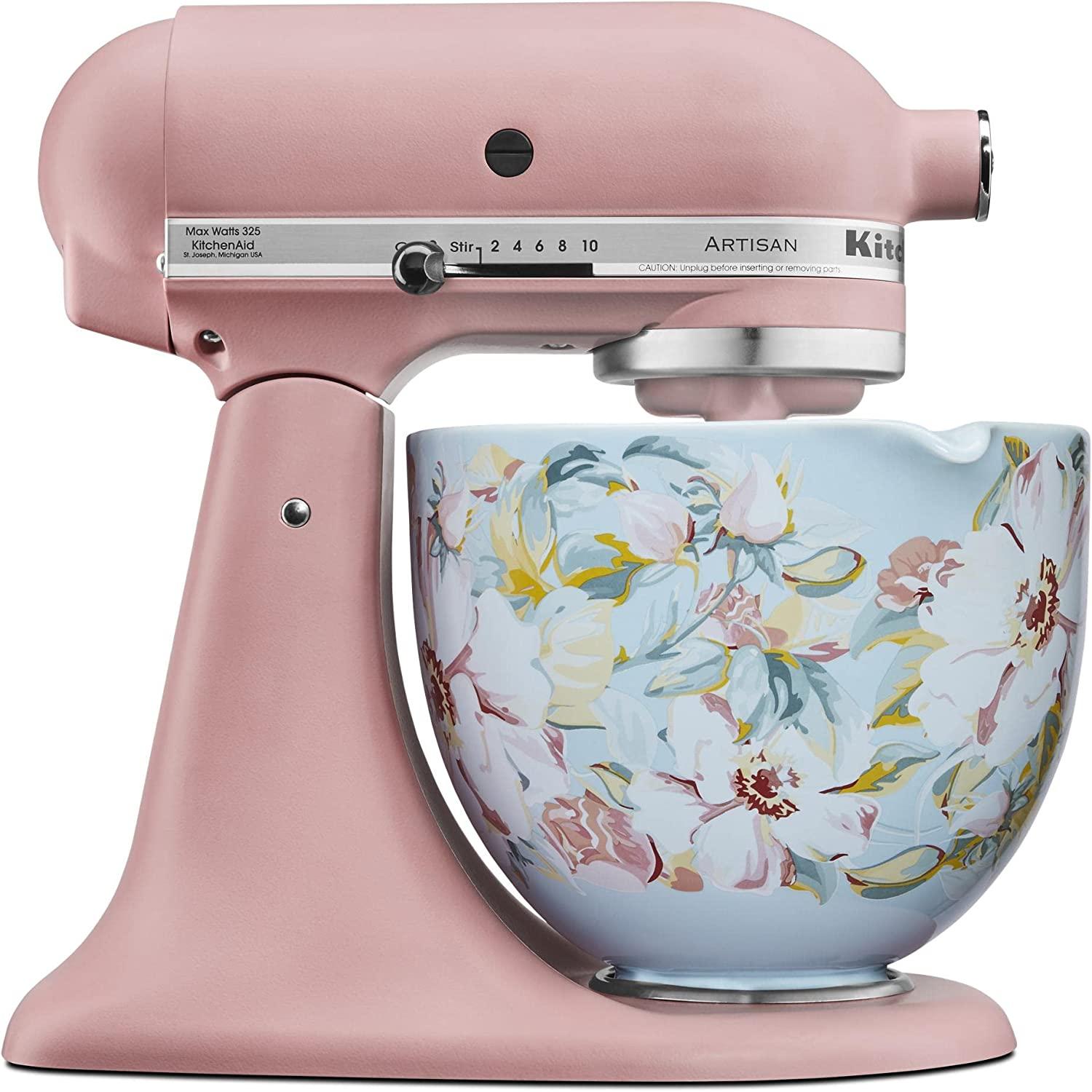 KitchenAid KSM2CB5PWG 5 Quart Stand Mixer Bowl, White Gardenia Ceramic