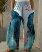 the new women's casual print loose pants