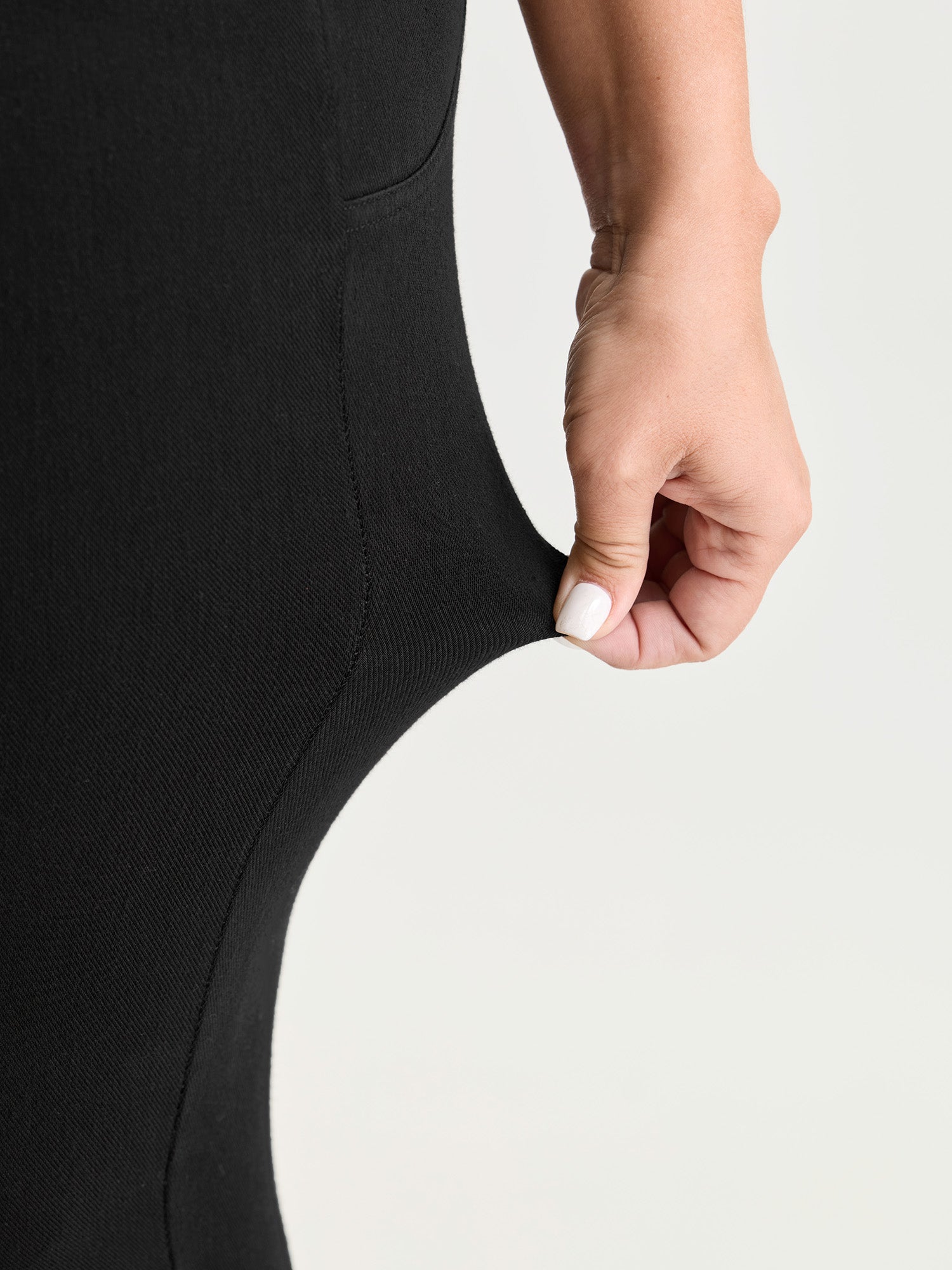 Stretchy Skinny-Fit Overlap Waist Jeans