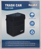 K KNODEL Car Trash Can, Waterproof Car Garbage Can, Car Trash Bag with Lid, Leak-Proof Car Trash Bin, Car Trash Hanging (Large, Black)
