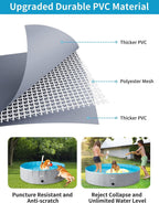 toozey dog pool, slip-resistant kiddie pool hard plastic, foldable pvc dog swimming pool, portable dog pools for large medium small dogs &amp; kids