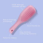 Tangle Teezer The Mini Ultimate Detangling Brush, Dry and Wet Hair Brush Detangler for Traveling and Small Hands, Baby Pink Sparkle
