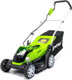 Greenworks 40V 14 Inch Cordless Lawn Mower, 4Ah Battery and Charger Included MO40B410