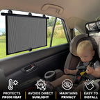 EcoNour Car Window Covers for Baby (2 Pack) | Retractable Car Window Shades for Protecting Kids, Passengers &amp; Pets from Harmful Sun Rays | Car Sun Shade for Trucks | XXL (22”x24”)
