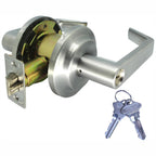 Heavy-Duty Satin Chrome Grade 2 Entry Door Lever Lock Set with 12 Keys Total (6-Pack Keyed Alike)