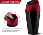 JUSTTOP Car Trash Can with Lid, Diamond  Small Automatic Portable Trash Can, Easy to Clean, Used in Car Home Office Interior Accessories, 2PCS (Red)